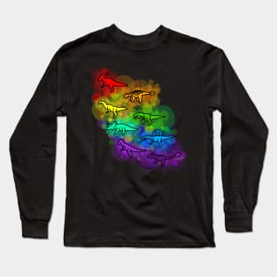 Rainbow Dinosaurs Long Sleeve T-Shirt